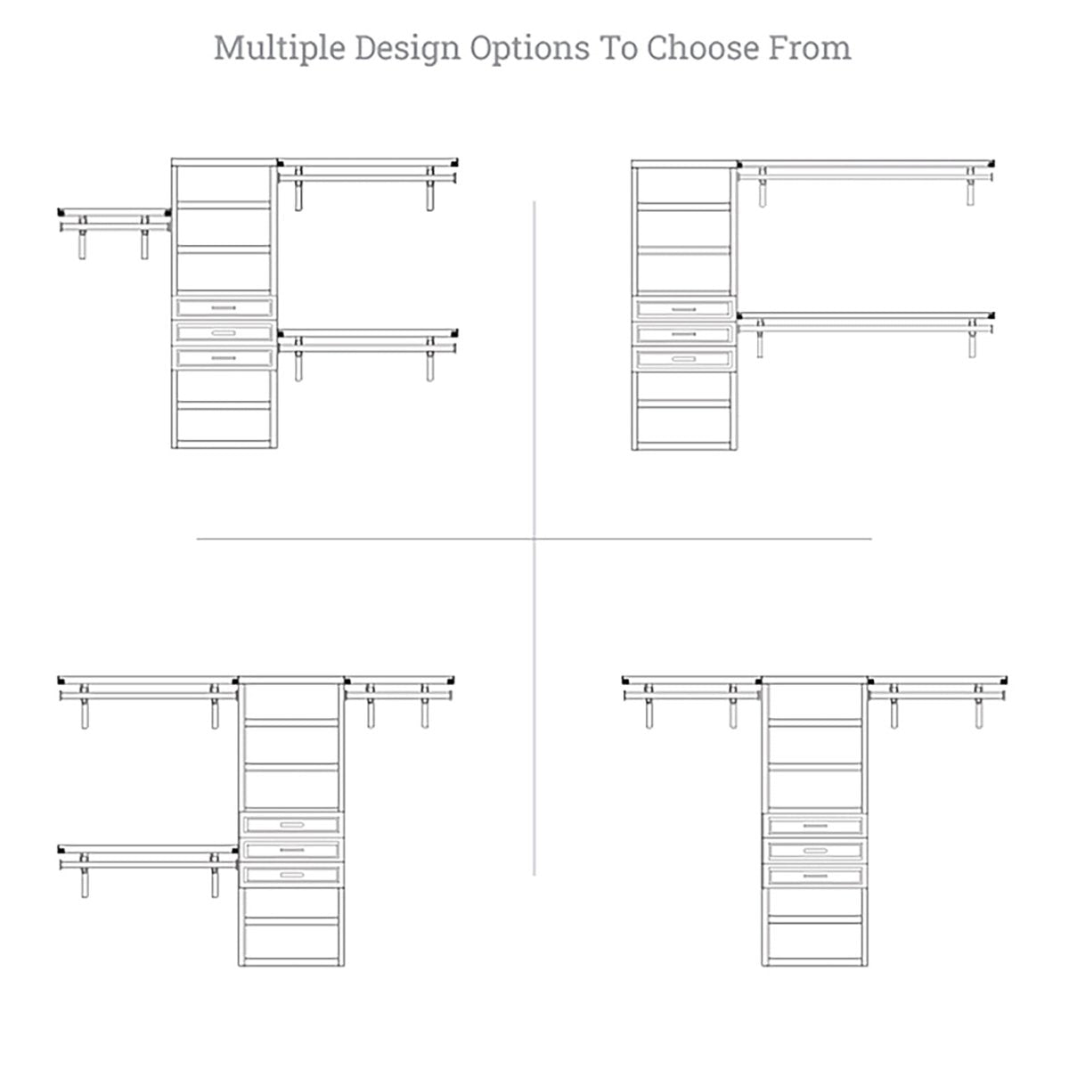 Solid Wood Closet Organizer with 3 Drawers Modern - John Louis Home - Closet Organizers