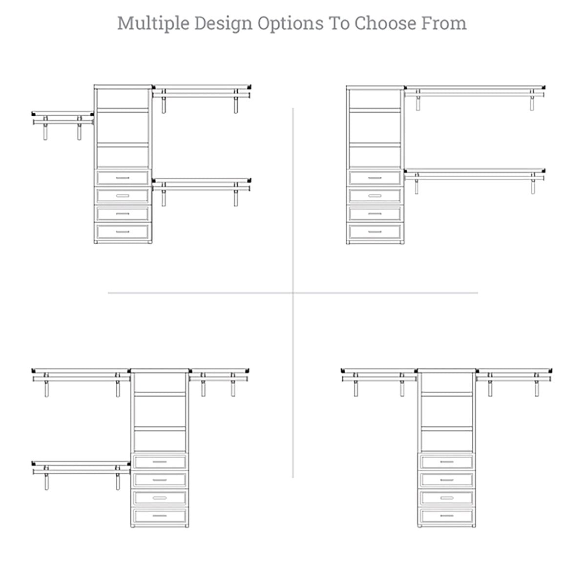 Solid Wood Closet Organizer with 4 Drawers Modern - John Louis Home - Closet Organizers