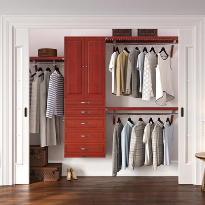 Solid Wood Closet Organizer with 5 Drawers and Doors Modern - John Louis Home - Closet Organizers
