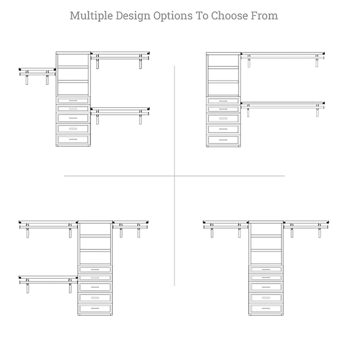 Solid Wood Closet Organizer with 5 Drawers Modern - John Louis Home - Closet Organizers